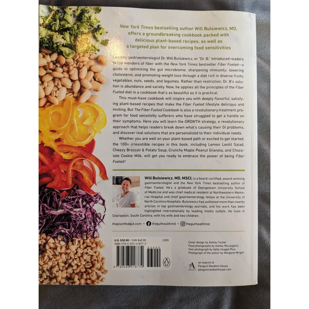 Fiber Fueled & Fiber Fueled Cookbook Will Bulsiewicz MD Gut Health 2 Book Set